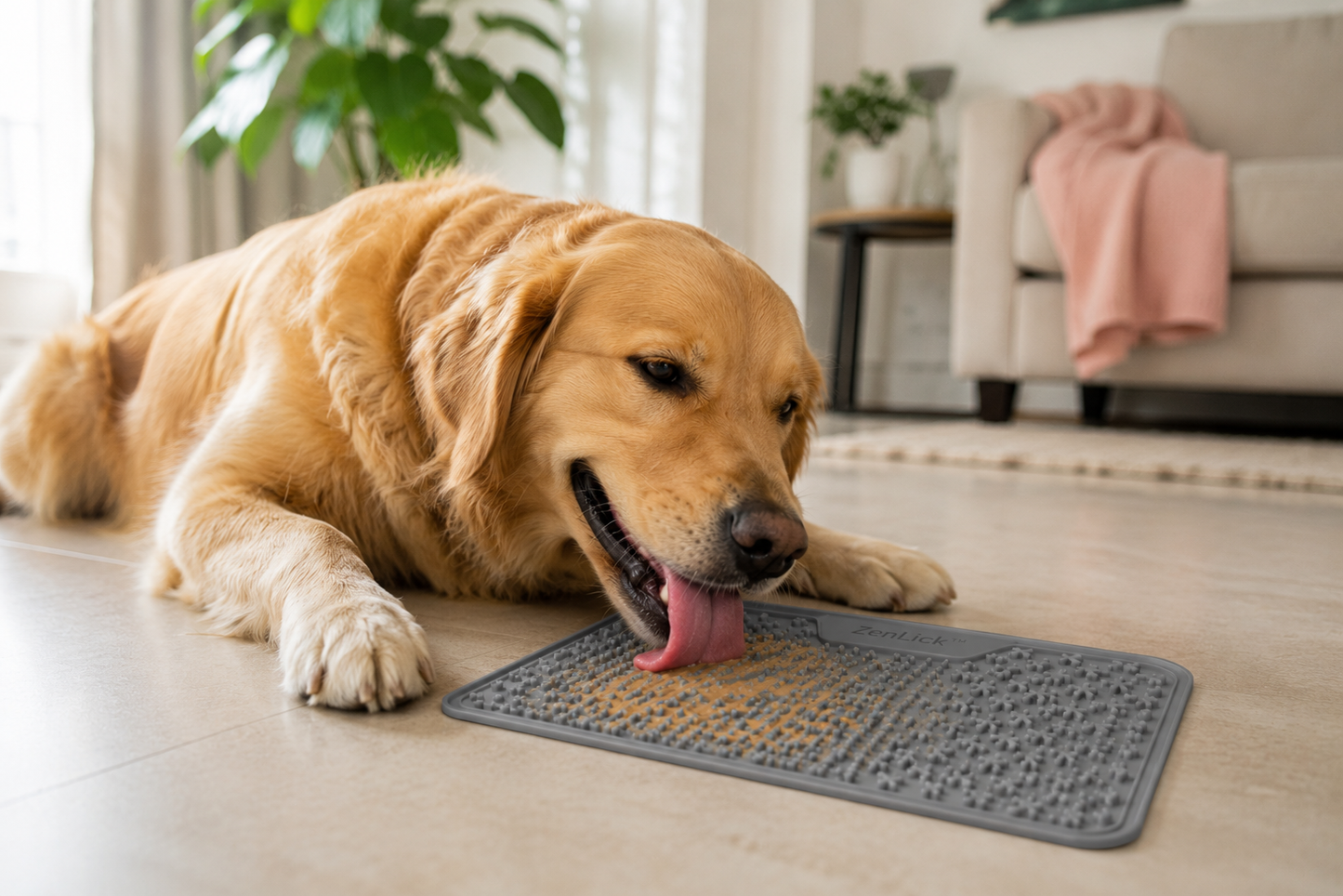 ZenLick™ Dog Anxiety Relief Lick Mat + Spatula — Slow Feeder for Calmer Happier Dogs